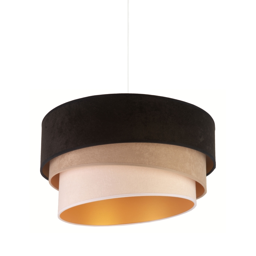 Duolla - Ljuskrona med textilsladd DEVON 1xE27/40W/230V diameter 45 cm svart/beige