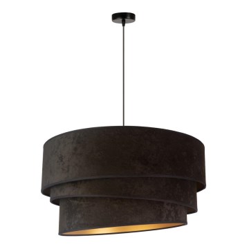 Duolla - Ljuskrona med textilsladd DEVON 1xE27/40W/230V diameter 45 cm svart/guld