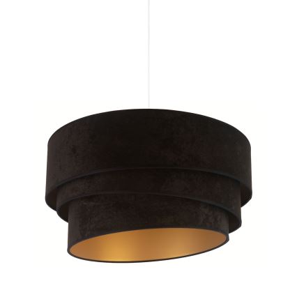 Duolla - Ljuskrona med textilsladd DEVON 1xE27/40W/230V diameter 45 cm svart/guld