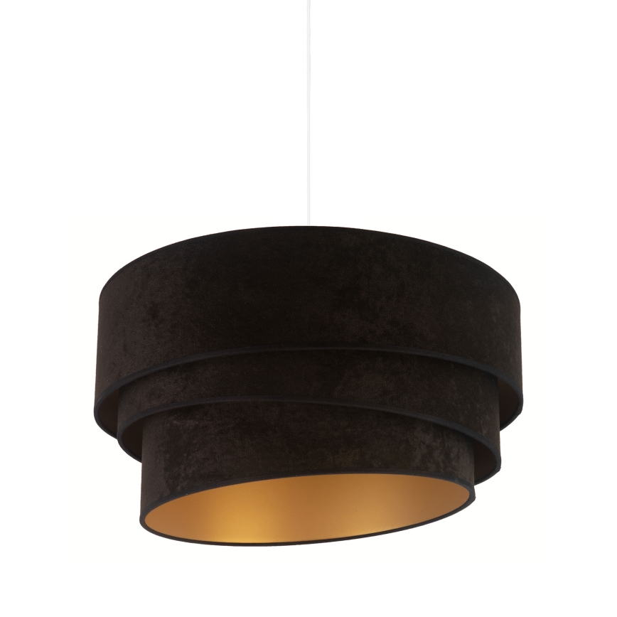 Duolla - Ljuskrona med textilsladd DEVON 1xE27/40W/230V diameter 45 cm svart/guld