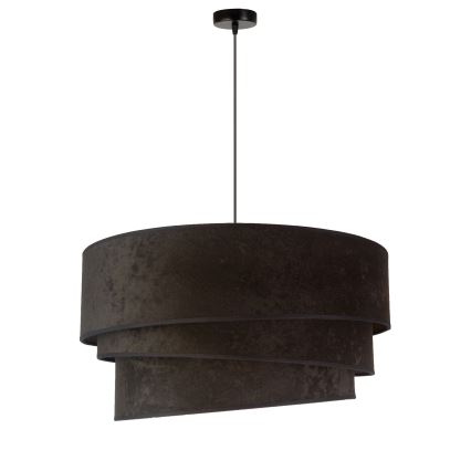 Duolla - Ljuskrona med textilsladd DEVON 1xE27/40W/230V diameter 45 cm svart/guld