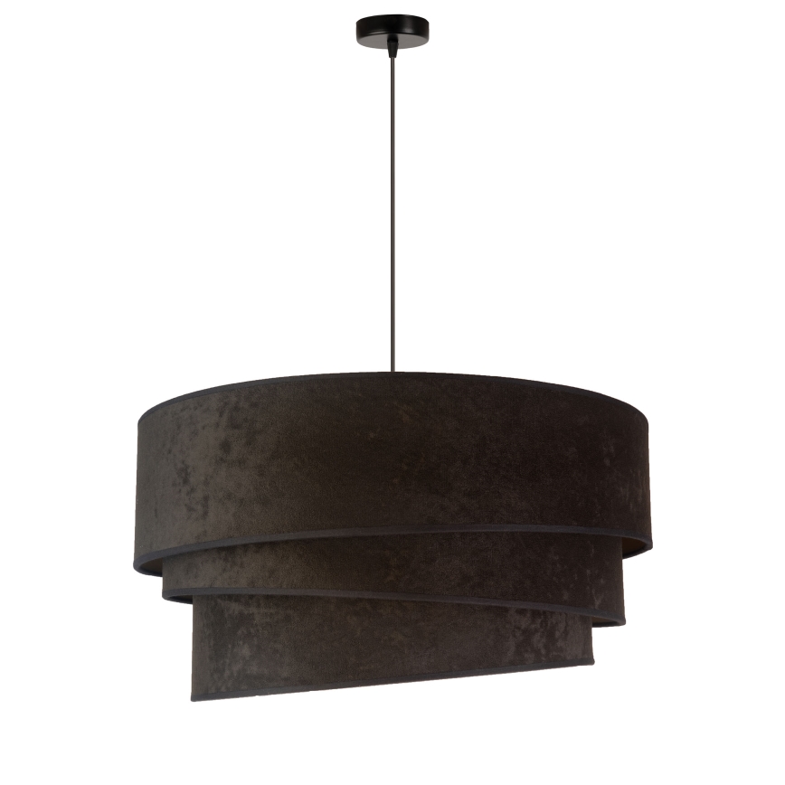 Duolla - Ljuskrona med textilsladd DEVON 1xE27/40W/230V diameter 45 cm svart/guld