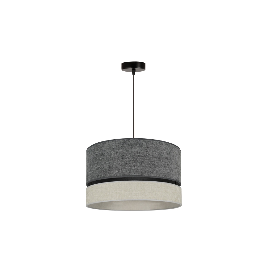 Duolla - Ljuskrona med textilsladd DOUBLE 1xE27/15W/230V diameter 40 cm grå