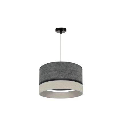 Duolla - Ljuskrona med textilsladd DOUBLE 1xE27/15W/230V diameter 40 cm grå