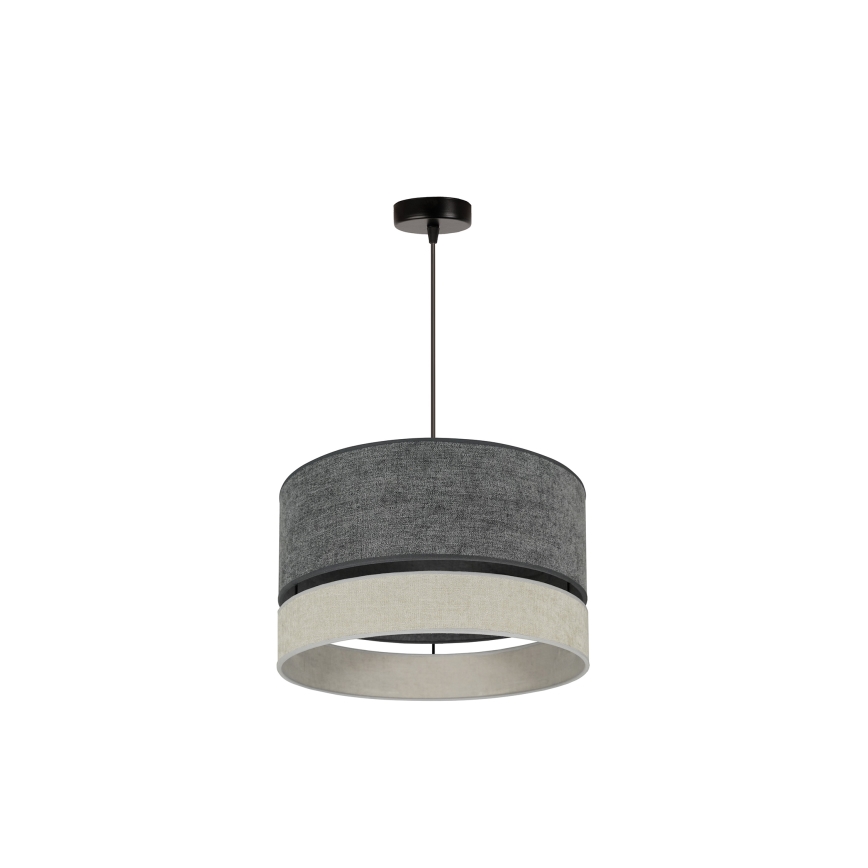 Duolla - Ljuskrona med textilsladd DOUBLE 1xE27/15W/230V diameter 40 cm grå