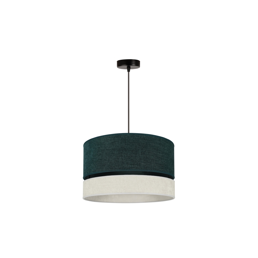 Duolla - Ljuskrona med textilsladd DOUBLE 1xE27/15W/230V diameter 40 cm grön/grå