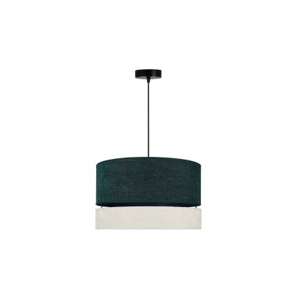 Duolla - Ljuskrona med textilsladd DOUBLE 1xE27/15W/230V diameter 40 cm grön/grå