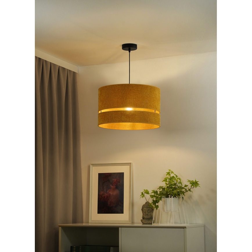 Duolla - Ljuskrona med textilsladd DOUBLE 1xE27/15W/230V diameter 40 cm orange