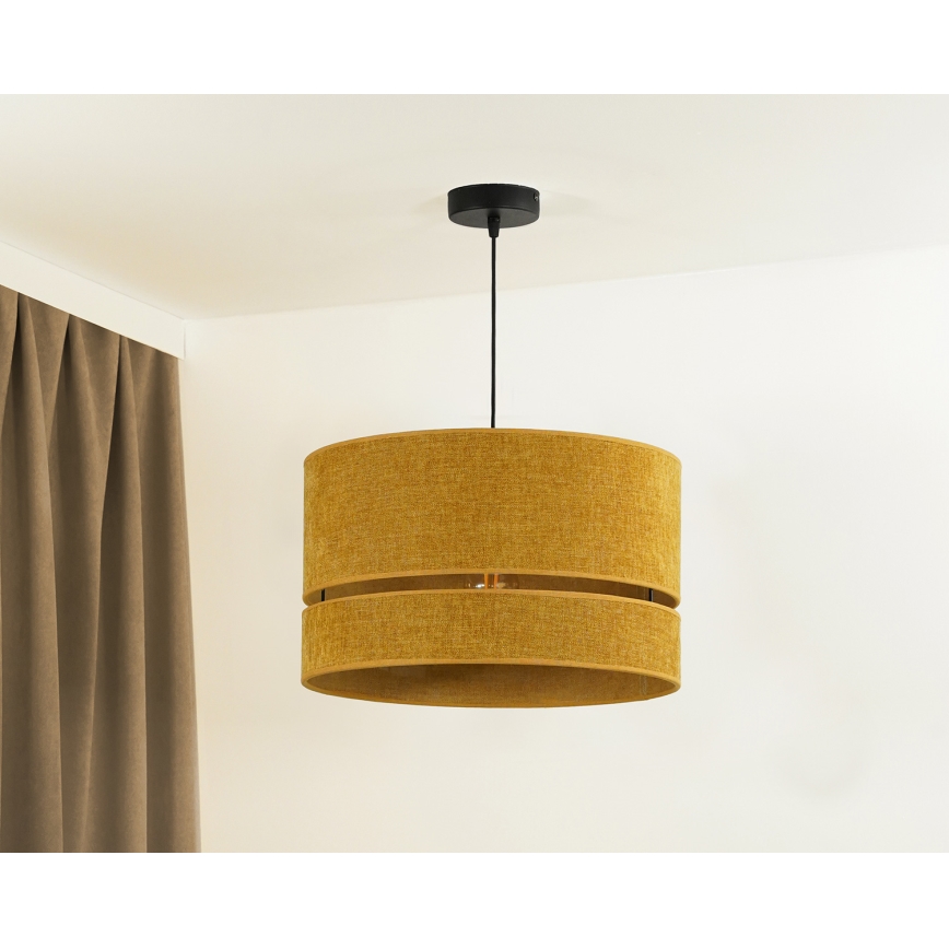 Duolla - Ljuskrona med textilsladd DOUBLE 1xE27/15W/230V diameter 40 cm orange