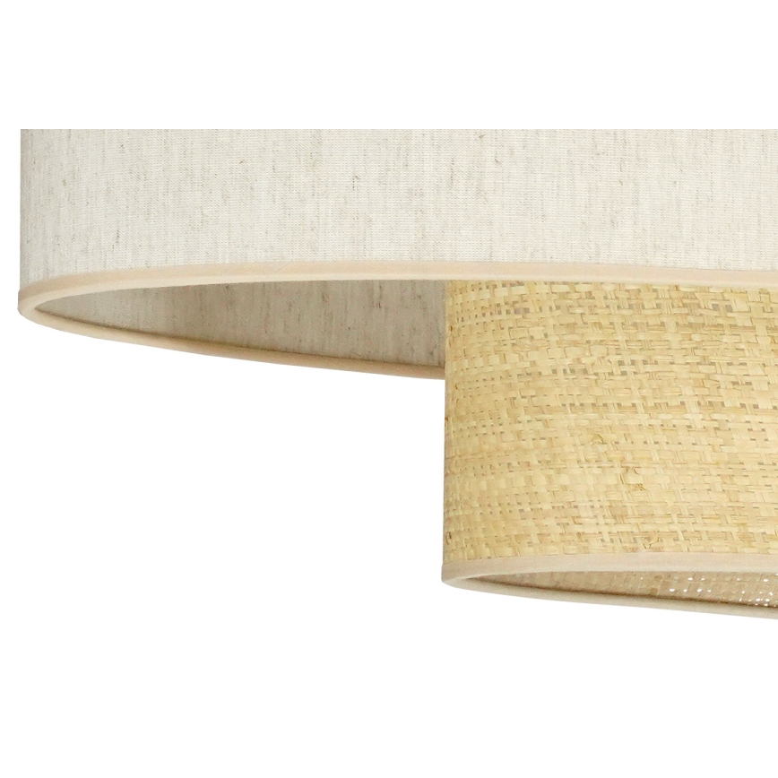 Duolla - Ljuskrona med textilsladd DOUBLE OVAL NATURE 2xE27/15W/230V grädde/beige