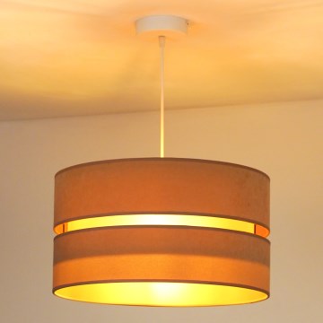 Duolla - Ljuskrona med textilsladd DUO 1xE27/15W/230V diameter 40 cm beige