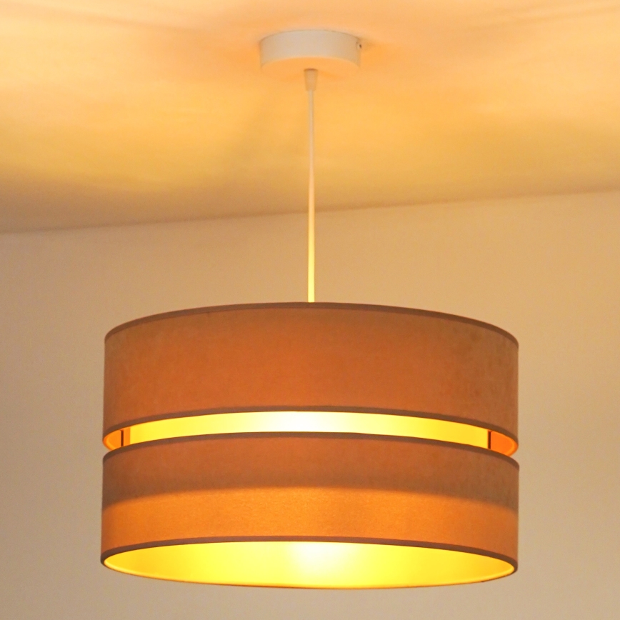 Duolla - Ljuskrona med textilsladd DUO 1xE27/15W/230V diameter 40 cm beige