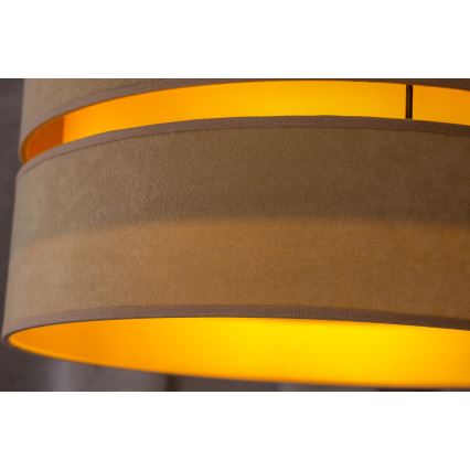 Duolla - Ljuskrona med textilsladd DUO 1xE27/15W/230V diameter 40 cm beige