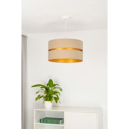 Duolla - Ljuskrona med textilsladd DUO 1xE27/15W/230V diameter 40 cm beige