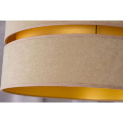 Duolla - Ljuskrona med textilsladd DUO 1xE27/15W/230V diameter 40 cm beige