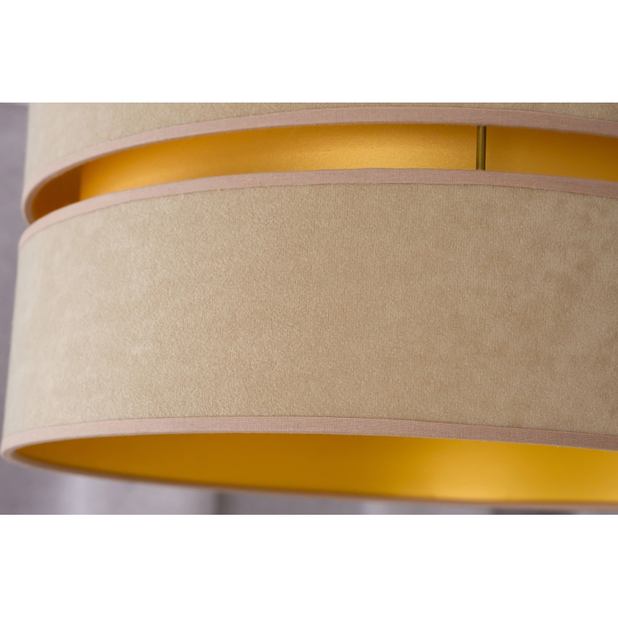 Duolla - Ljuskrona med textilsladd DUO 1xE27/15W/230V diameter 40 cm beige