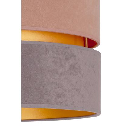 Duolla - Ljuskrona med textilsladd DUO 1xE27/15W/230V diameter 40 cm beige och grå