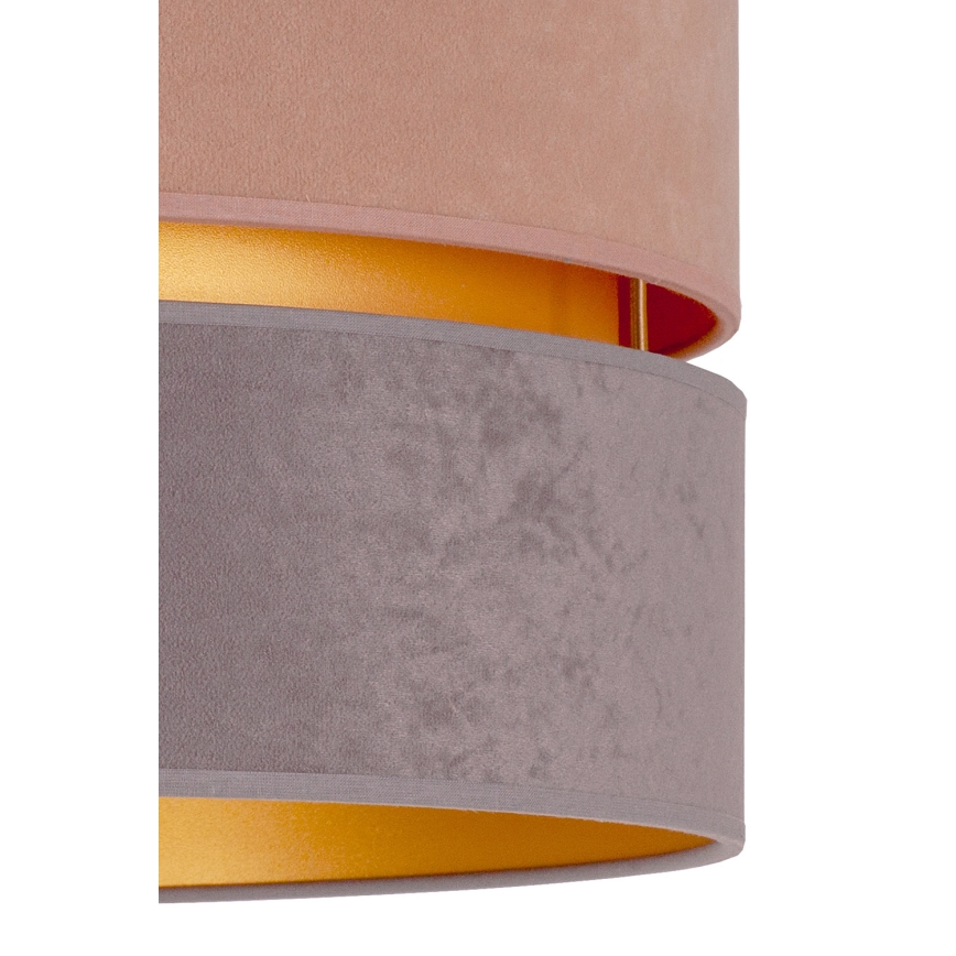 Duolla - Ljuskrona med textilsladd DUO 1xE27/15W/230V diameter 40 cm beige och grå