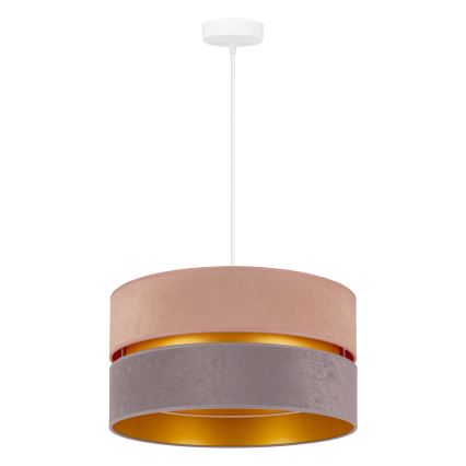 Duolla - Ljuskrona med textilsladd DUO 1xE27/15W/230V diameter 40 cm beige och grå