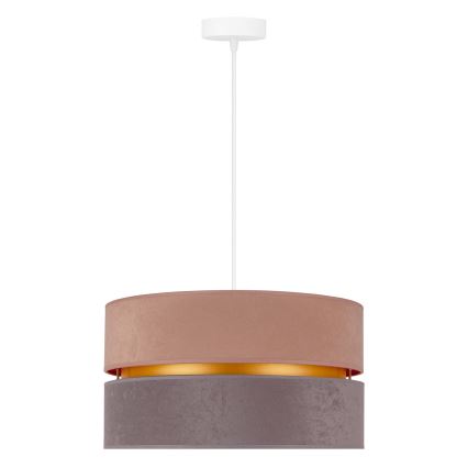 Duolla - Ljuskrona med textilsladd DUO 1xE27/15W/230V diameter 40 cm beige och grå