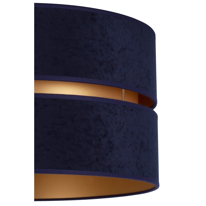 Duolla - Ljuskrona med textilsladd DUO 1xE27/15W/230V diameter 40 cm blå/guld