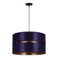 Duolla - Ljuskrona med textilsladd DUO 1xE27/15W/230V diameter 40 cm blå/guld
