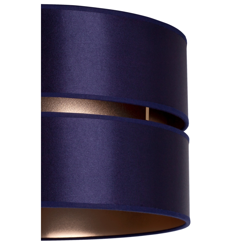 Duolla - Ljuskrona med textilsladd DUO 1xE27/15W/230V diameter 40 cm blå/guld