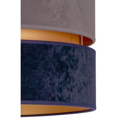 Duolla - Ljuskrona med textilsladd DUO 1xE27/15W/230V diameter 40 cm blå