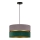 Duolla - Ljuskrona med textilsladd DUO 1xE27/15W/230V diameter 40 cm grå/grön/guld