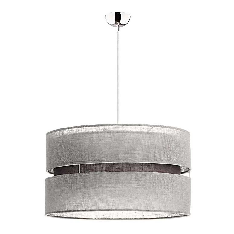 Duolla - Ljuskrona med textilsladd DUO 1xE27/15W/230V diameter 40 cm grå