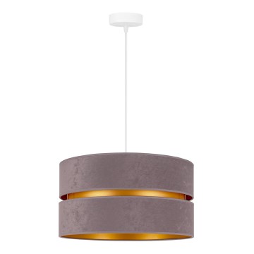 Duolla - Ljuskrona med textilsladd DUO 1xE27/15W/230V diameter 40 cm grå