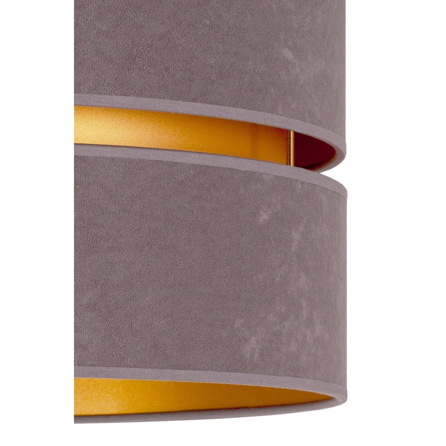 Duolla - Ljuskrona med textilsladd DUO 1xE27/15W/230V diameter 40 cm grå