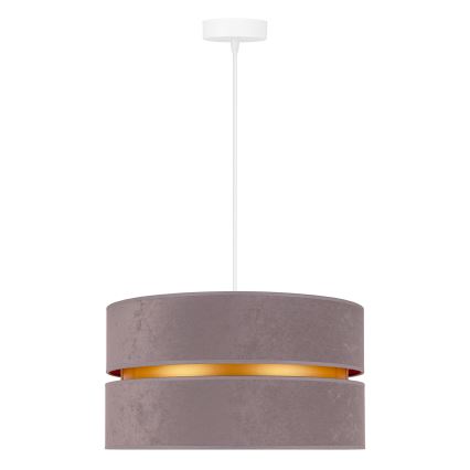 Duolla - Ljuskrona med textilsladd DUO 1xE27/15W/230V diameter 40 cm grå