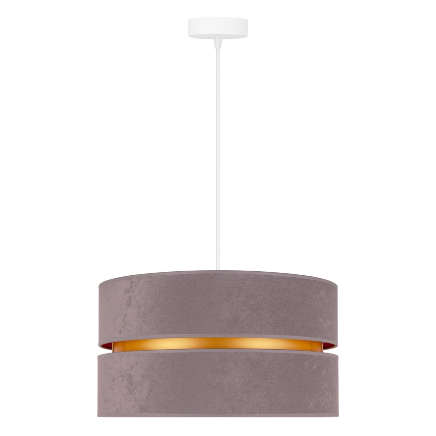 Duolla - Ljuskrona med textilsladd DUO 1xE27/15W/230V diameter 40 cm grå