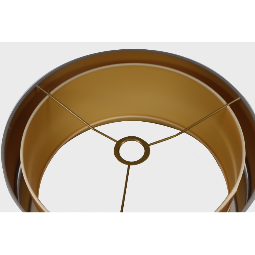 Duolla - Ljuskrona med textilsladd DUO 1xE27/15W/230V diameter 40 cm grå