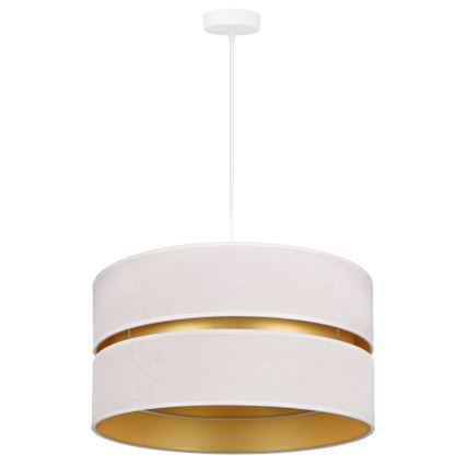 Duolla - Ljuskrona med textilsladd DUO 1xE27/15W/230V diameter 40 cm grädde/guld