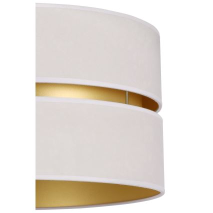 Duolla - Ljuskrona med textilsladd DUO 1xE27/15W/230V diameter 40 cm grädde/guld