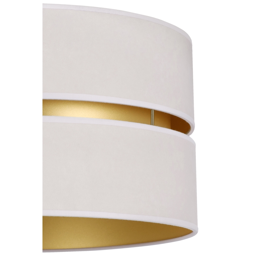 Duolla - Ljuskrona med textilsladd DUO 1xE27/15W/230V diameter 40 cm grädde/guld