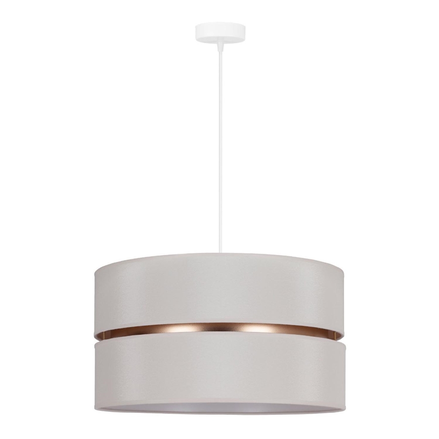 Duolla - Ljuskrona med textilsladd DUO 1xE27/15W/230V diameter 40 cm grädde/guld