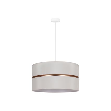 Duolla - Ljuskrona med textilsladd DUO 1xE27/15W/230V diameter 40 cm grädde/guld