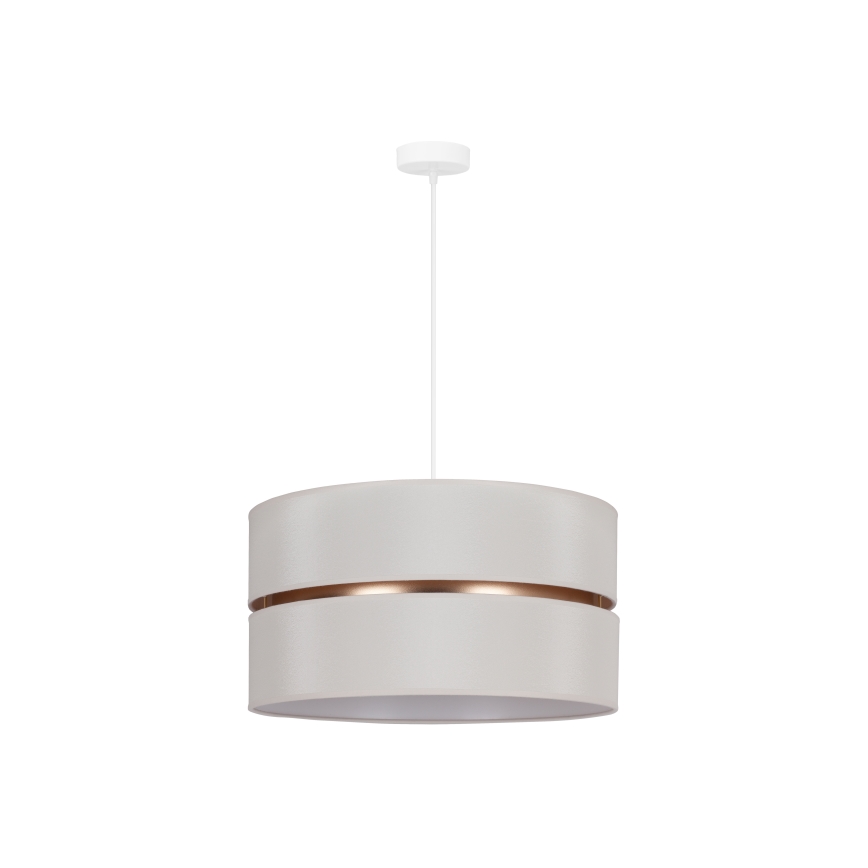 Duolla - Ljuskrona med textilsladd DUO 1xE27/15W/230V diameter 40 cm grädde/guld