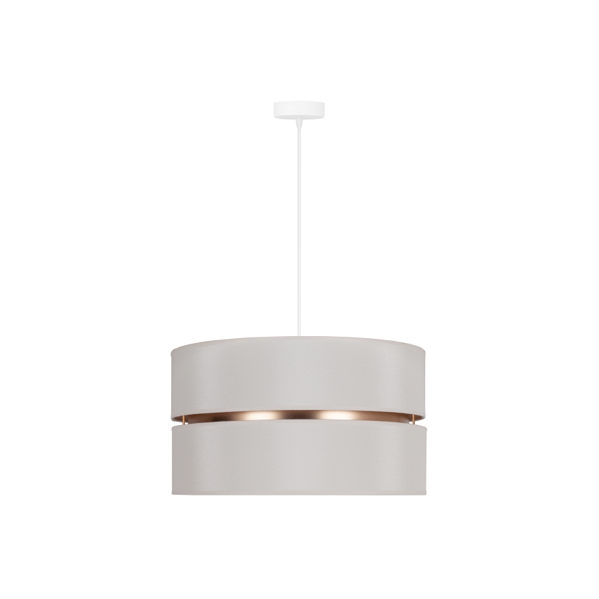Duolla - Ljuskrona med textilsladd DUO 1xE27/15W/230V diameter 40 cm grädde/guld