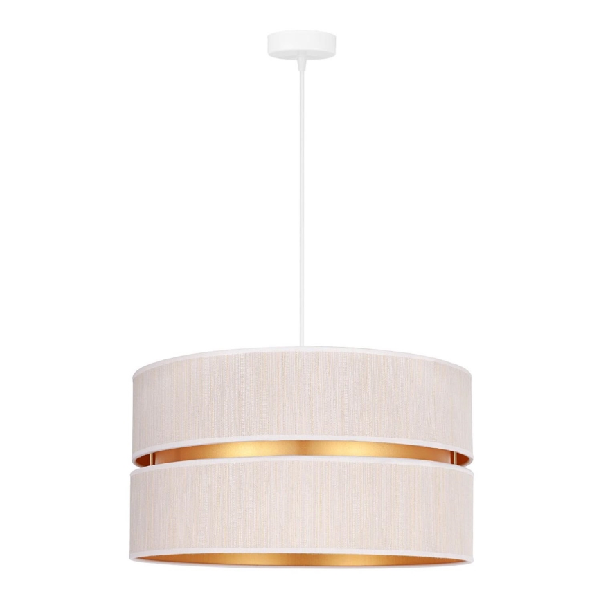 Duolla - Ljuskrona med textilsladd DUO 1xE27/15W/230V diameter 40 cm grädde/guld