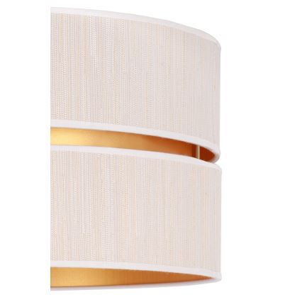 Duolla - Ljuskrona med textilsladd DUO 1xE27/15W/230V diameter 40 cm grädde/guld