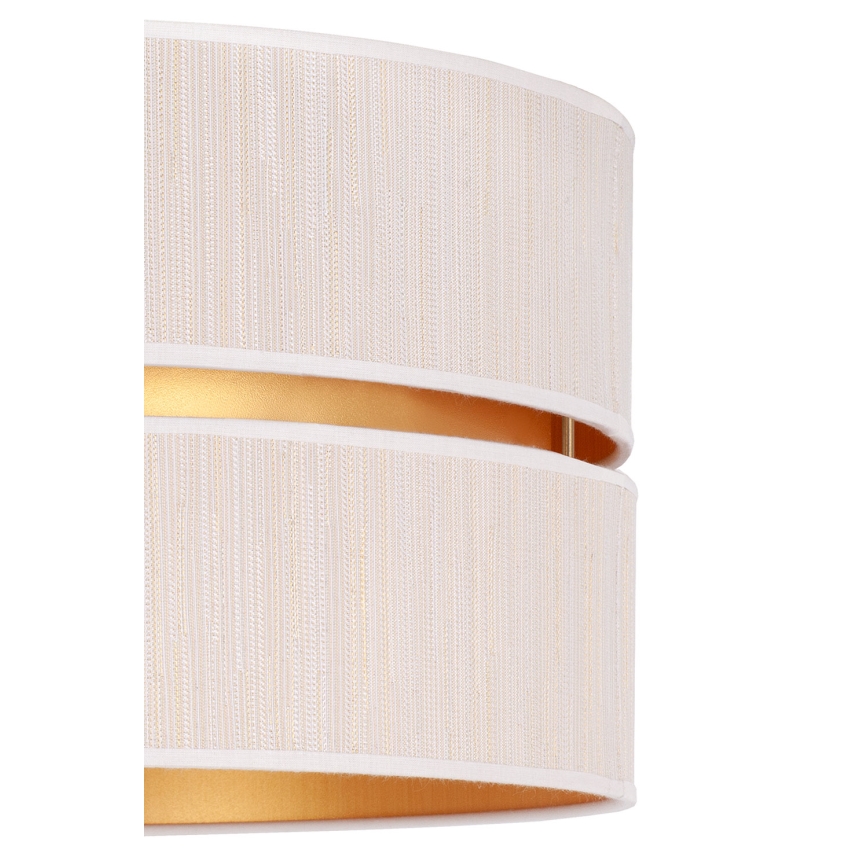 Duolla - Ljuskrona med textilsladd DUO 1xE27/15W/230V diameter 40 cm grädde/guld