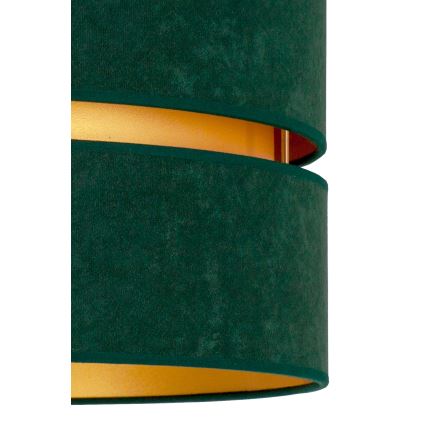 Duolla - Ljuskrona med textilsladd DUO 1xE27/15W/230V diameter 40 cm grön/guld
