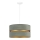 Duolla - Ljuskrona med textilsladd DUO 1xE27/15W/230V diameter 40 cm Ljusgrön/guld
