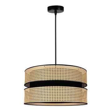 Duolla - Ljuskrona med textilsladd DUO 1xE27/15W/230V diameter 40 cm rotting/svart