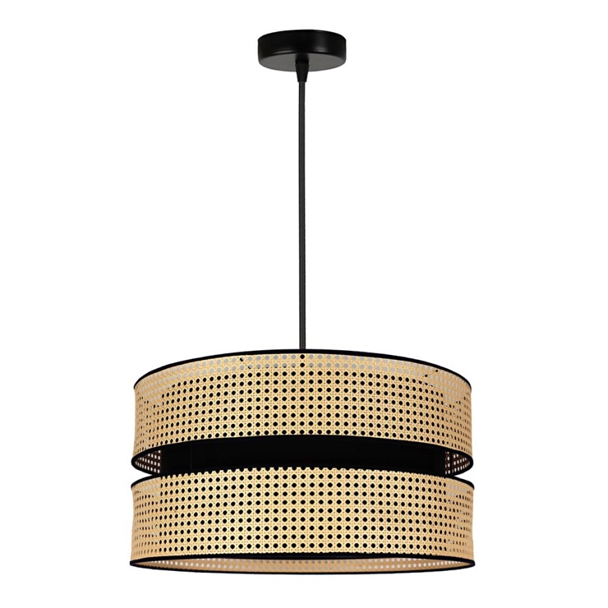 Duolla - Ljuskrona med textilsladd DUO 1xE27/15W/230V diameter 40 cm rotting/svart