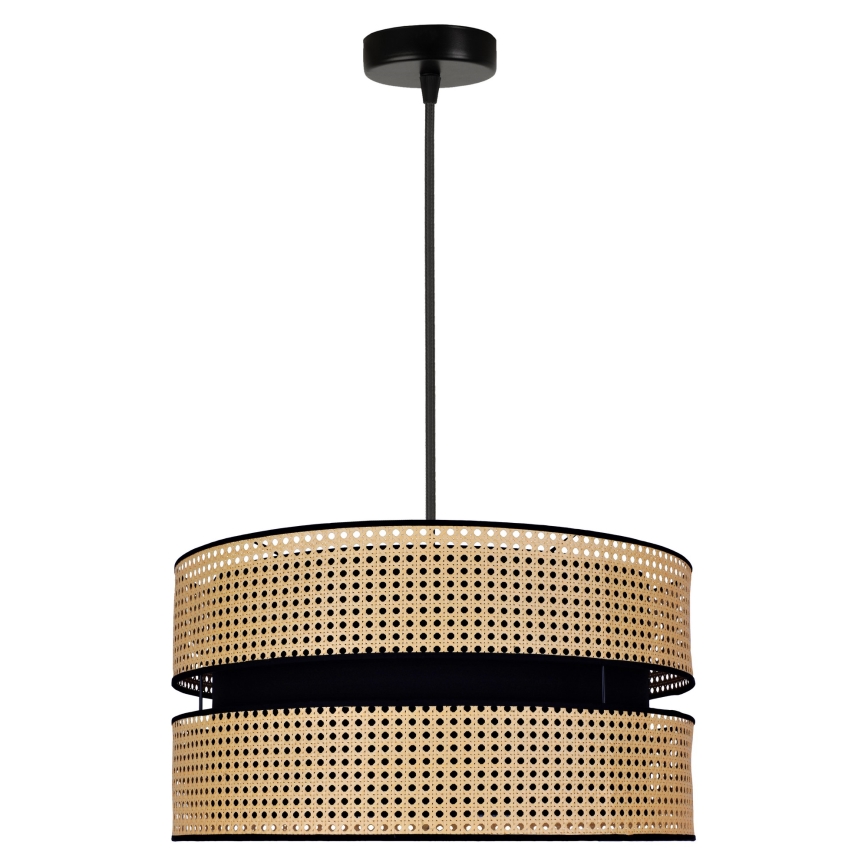 Duolla - Ljuskrona med textilsladd DUO 1xE27/15W/230V diameter 40 cm rotting/svart